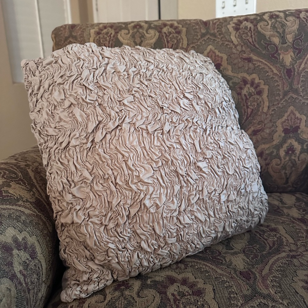 Textured Cream Throw Pillow